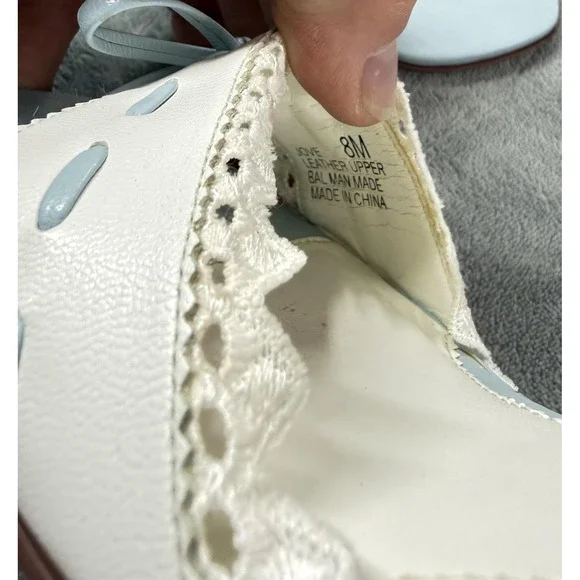 Chinese Laundry Jove Shoes Womens Size 8 Blue Mule Heels Lace Bow Open Toe - Picture 12 of 14